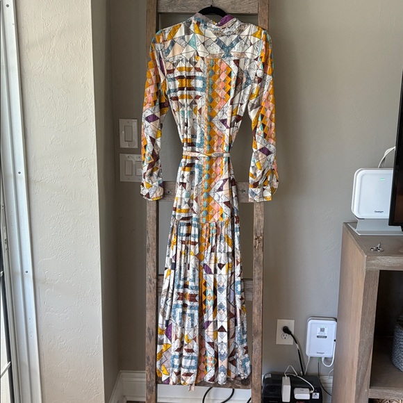 Anthropologie Flounced Abstract Multicolor Maxi Dress Medium - Picture 8 of 8
